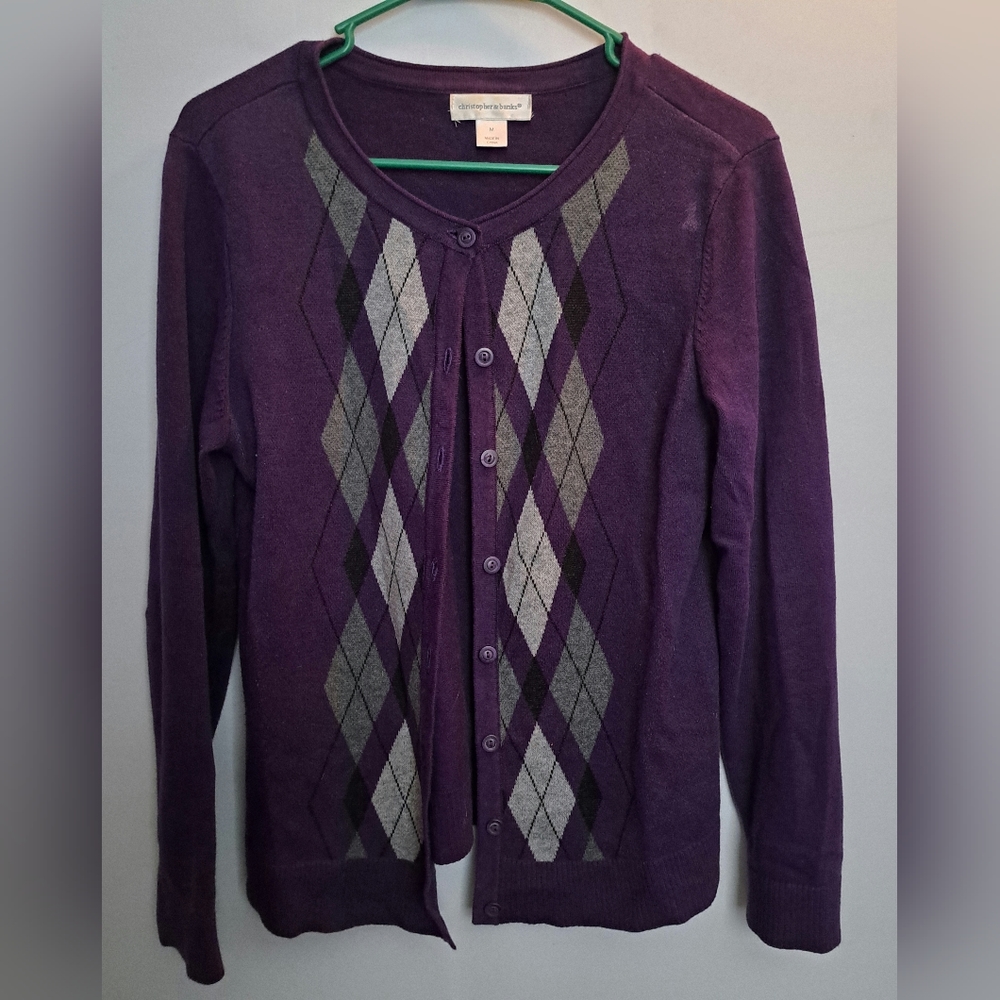 Purple Christopher and banks cardigan